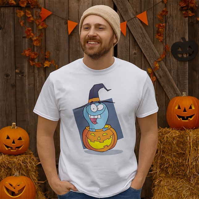 Halloween Ghost in Pumpkin Spooky Hexe T-Shirt (Von Creator hochgeladen)