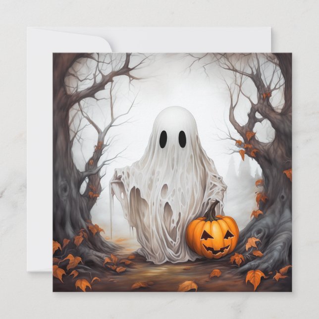Halloween-Ghost-Karte Feiertagskarte (Vorderseite)