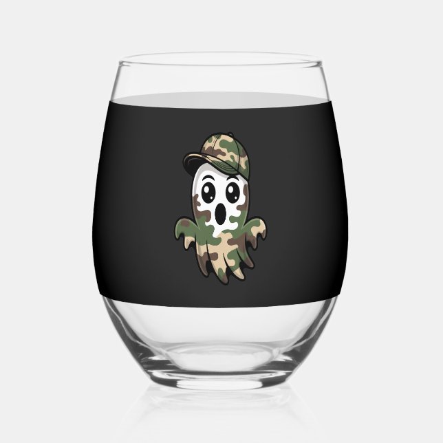 Halloween Ghost Kids Weinglas Ohne Stiel (Vorderseite)