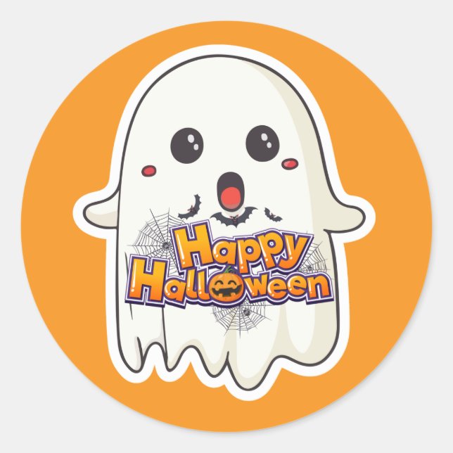 Halloween Ghost Kiss-Cut Stickers (Vorderseite)