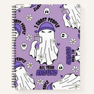 Halloween Ghost mit 40oz Tumbler - Lila Notizbuch