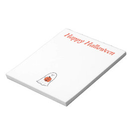 Halloween Ghost mit Jack-o-Lantern Notizblock