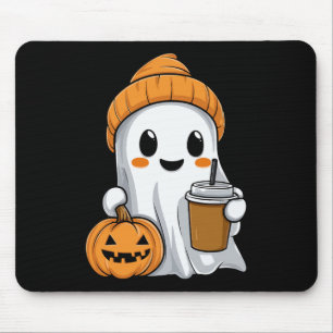 Halloween Ghost mit lustig-iced Kaffee Pumpkin Ora Mousepad