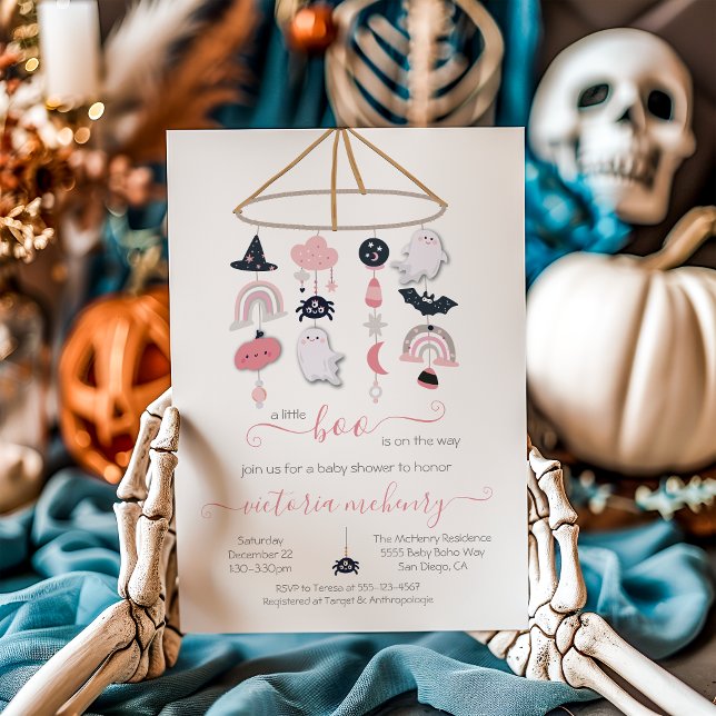 Halloween Ghost Mobile Baby Girl Shower Invitation (Créateur téléchargé)