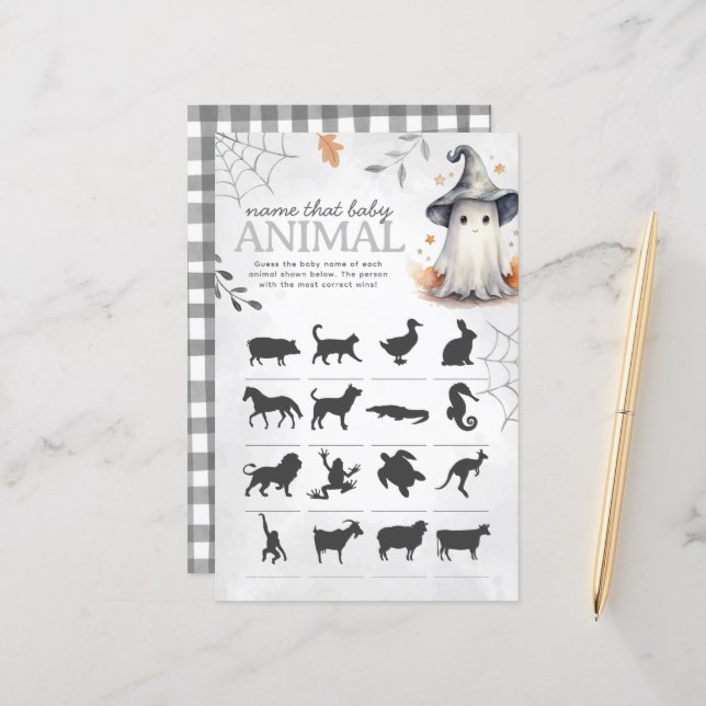 Halloween Ghost Name, dass Animal Baby Shooting Ga (Vorderseite/Rückseite Beispiel)