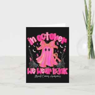 Halloween Ghost Niedlich Bow Breast Cancer Awarene Karte