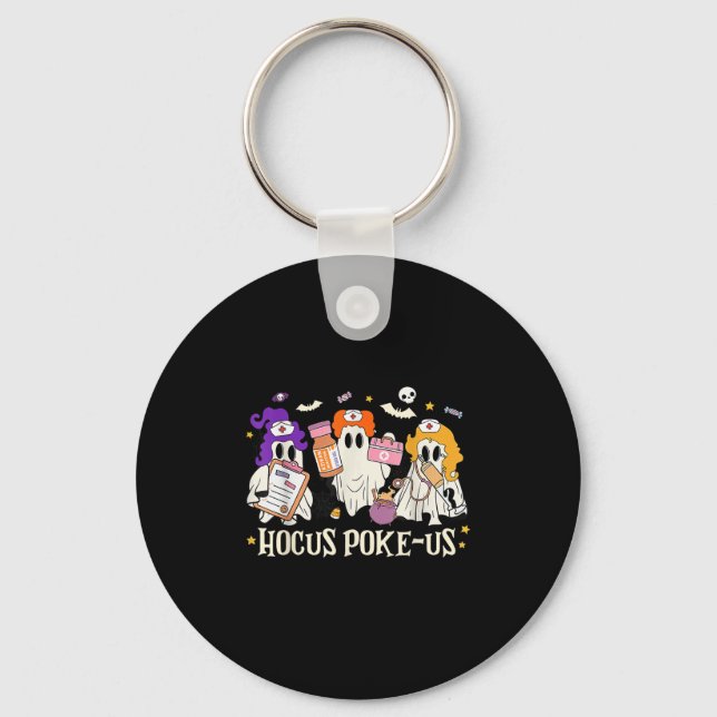 Halloween Ghost Nurse Hocus Ke Us Costume Scrub To Schlüsselanhänger (Vorderseite)