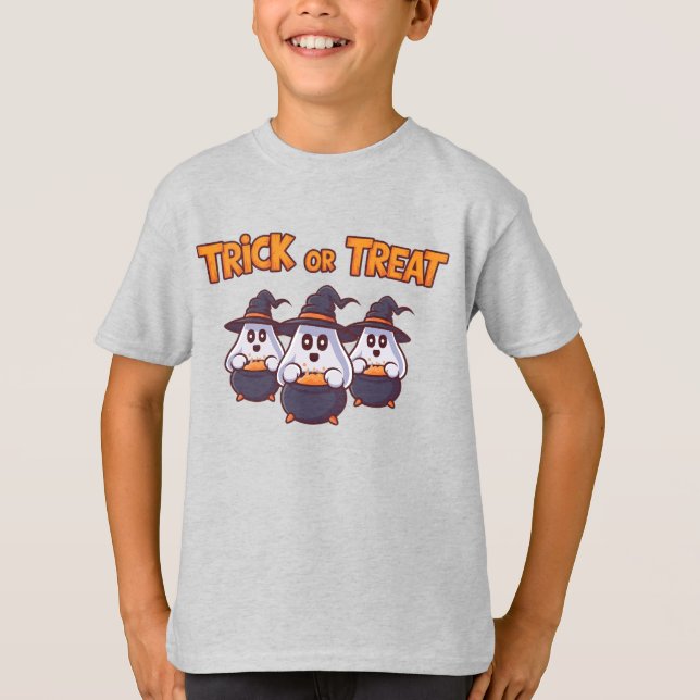 Halloween Ghost Pals: Bereit für Leckereien! T-Shirt (Vorderseite)