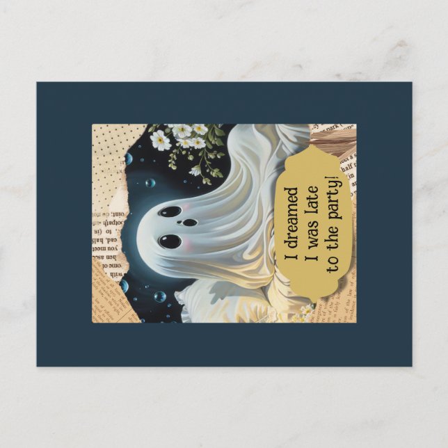 Halloween Ghost-Party Einladungspostkarte (Vorderseite)