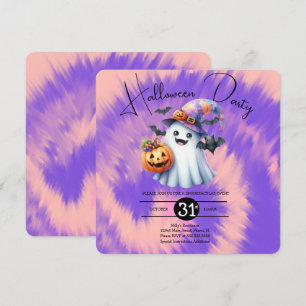 Halloween Ghost Party Gefärbte Krawatte Handzeiche Einladung