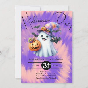 Halloween Ghost Party Gefärbte Krawatte Handzeiche Einladung