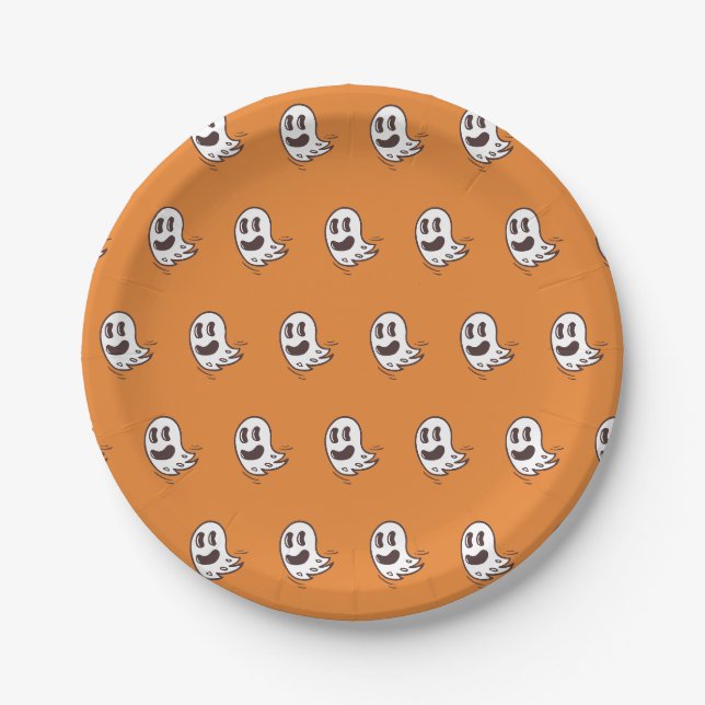 Halloween Ghost Pattern Paper-Teller Pappteller (Vorderseite)