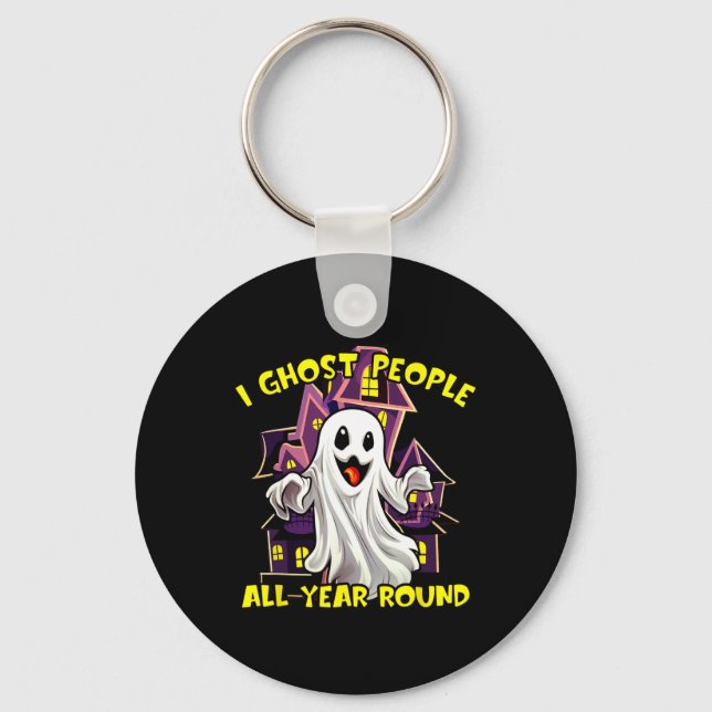Halloween Ghost People Das ganze Jahr Runde Funny  Schlüsselanhänger (Vorderseite)