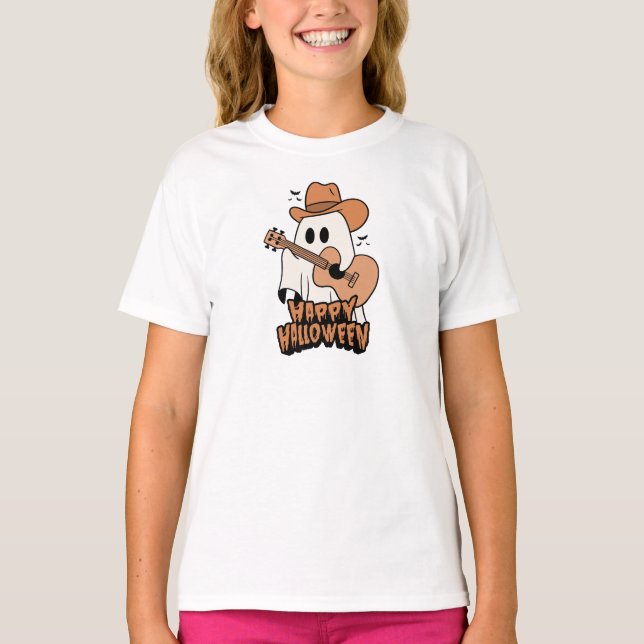 Halloween | Ghost Playing Gitarre | Halloween 2024 T-Shirt (Vorderseite)