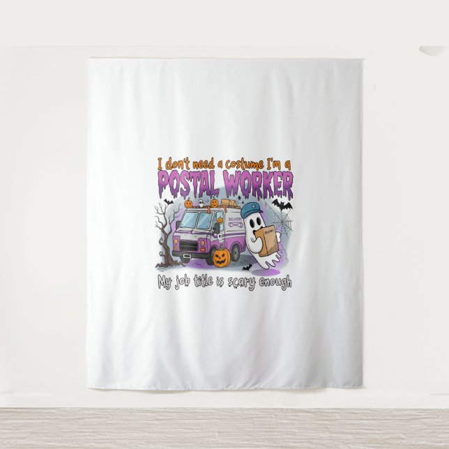 Halloween Ghost, Postarbeiter Wandteppich (Vorderseite)