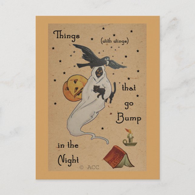 Halloween Ghost Postcard Postkarte (Vorderseite)