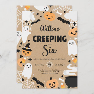 Halloween Ghost Pumpkin 6. Geburtstagsparty Einladung