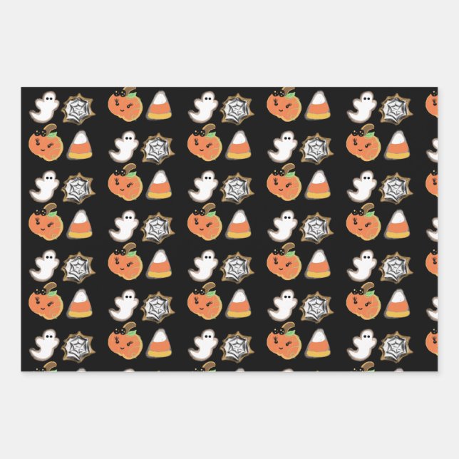 Halloween Ghost Pumpkin Cookie-Leckereien Geschenkpapier Set (Vorderseite)