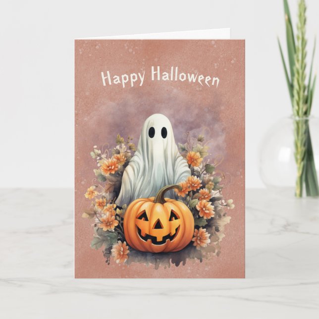 Halloween Ghost Pumpkin Festival Karte (Vorderseite)