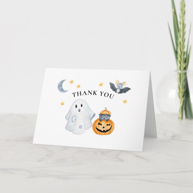 Halloween Ghost Pumpkin Little Boo Baby Dusche Karte (Vorderseite)