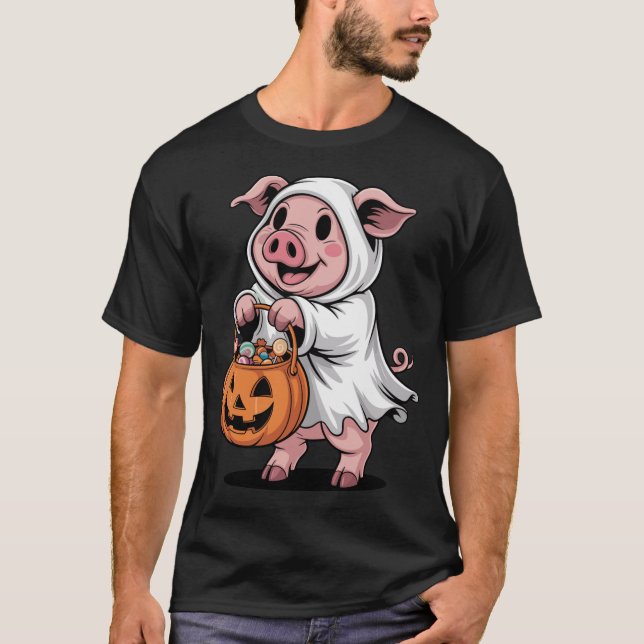 Halloween Ghost Pumpkin Trick or Tree T-Shirt (Vorderseite)