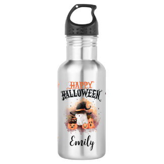 Halloween Ghost & Pumpkins Wasserflasche