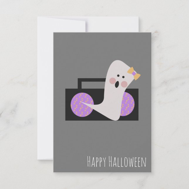 Halloween Ghost Radio Musikliebhaber Karte (Vorderseite)