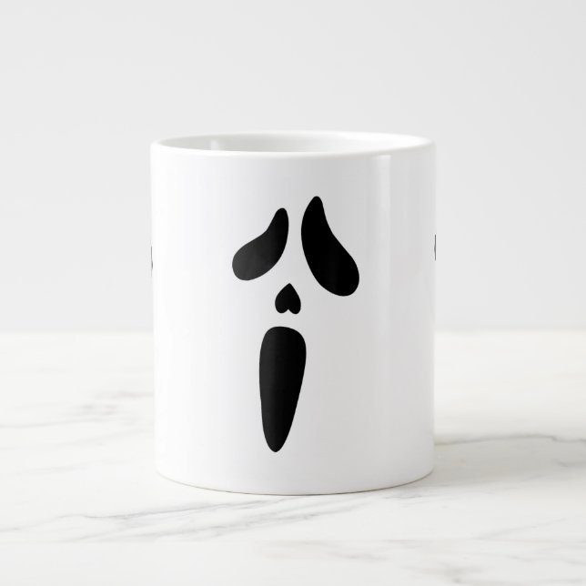Halloween Ghost Scary Face Holiday Jumbo-Tasse (Vorderseite)