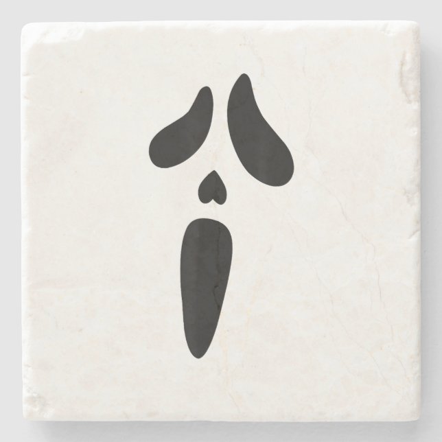 Halloween Ghost Scary Face Holiday Steinuntersetzer (Vorderseite)