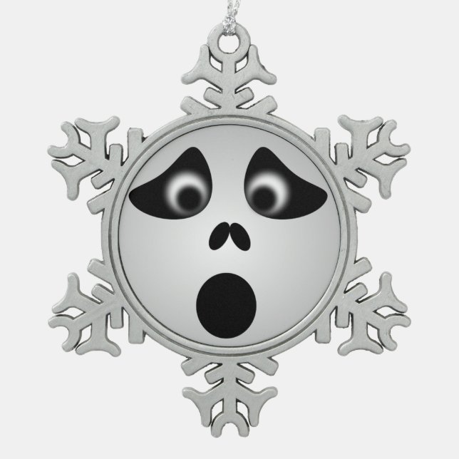 HALLOWEEN GHOST SCHNEEFLOCKEN Zinn-Ornament (Vorderseite)