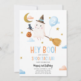 Halloween Ghost Spooktacular Hey Boo Boy Birthday Einladung
