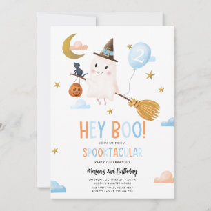 Halloween Ghost Spooktacular Hey Boo Boy Geburtsta Einladung