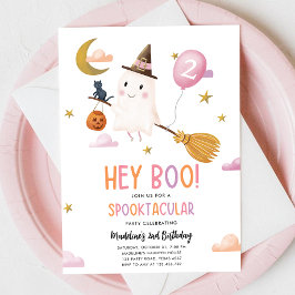 Halloween Ghost Spooktacular Hey Boo Girl Birthday Einladung
