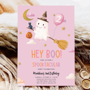 Halloween Ghost Spooktacular Hey Boo Girl Geburtst Einladung