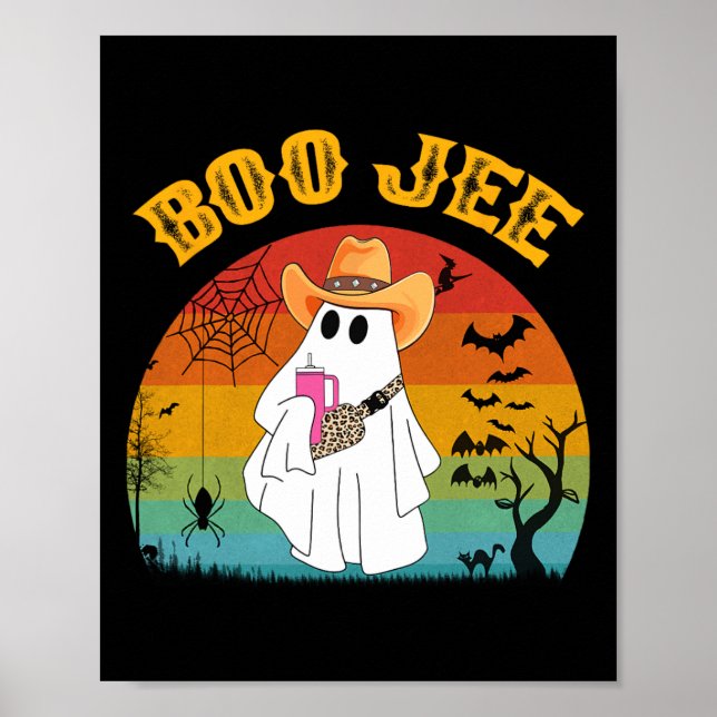 Halloween Ghost Spooky Kostüm Boo Jee Ghost mit Poster (Vorne)