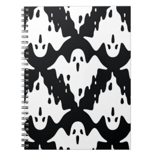 Halloween Ghost Spooky Nahtloses Muster Notizblock
