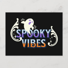 Halloween Ghost Spooky Vibes Typografy Letting Postkarte