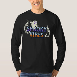 Halloween Ghost Spooky Vibes Typografy Letting T-Shirt