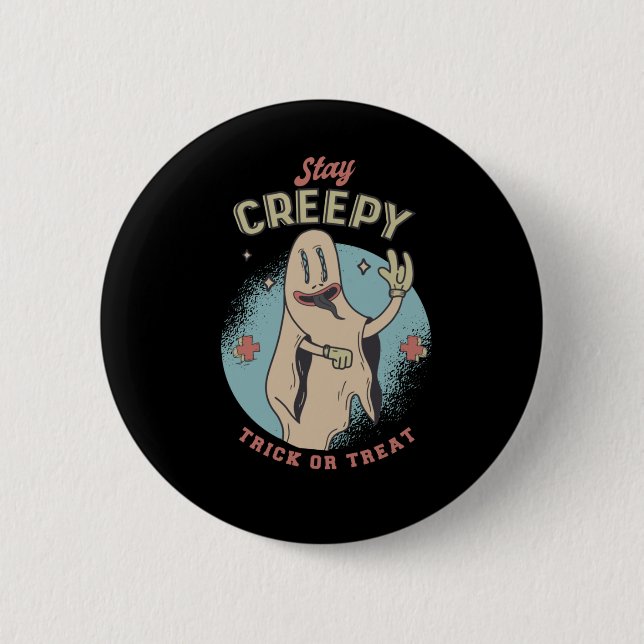 Halloween Ghost Sprichwort Design Button (Vorderseite)