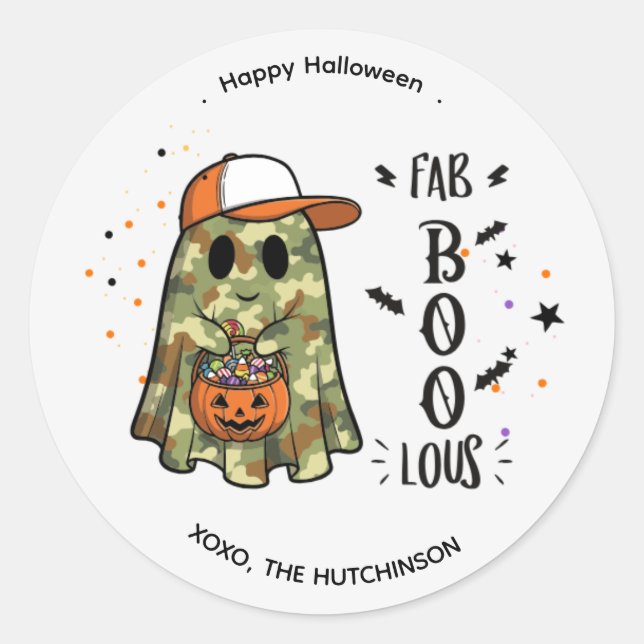 Halloween Ghost Sticker - Niedlich Fab BOO Lous (Vorderseite)