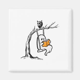 Halloween Ghost Swing Reading Vintage Kostümkuppel Magnet