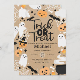 Halloween Ghost Trick oder Treat Birthday Party Einladung