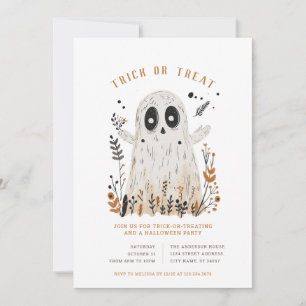 Halloween Ghost Trick oder Treat Einladungen