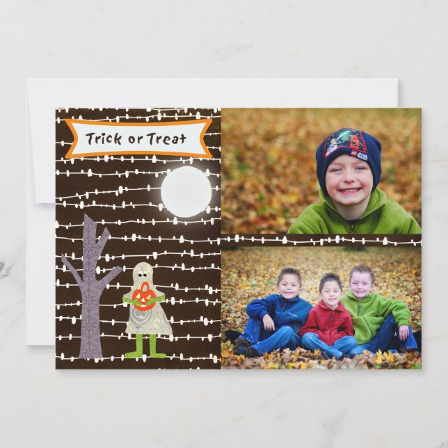 Halloween Ghost Trick ou traiter carte photo - TBO (Devant)