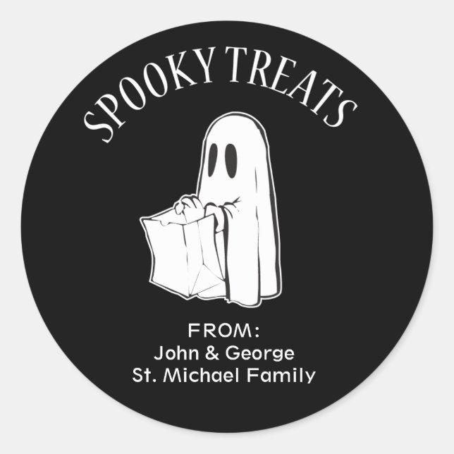 Halloween Ghost Trick ou traiter les Étiquettes (Devant)