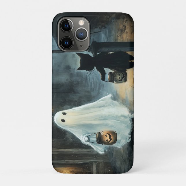 Halloween Ghost und Cat-Begegnung Case-Mate iPhone Hülle (Rückseite)