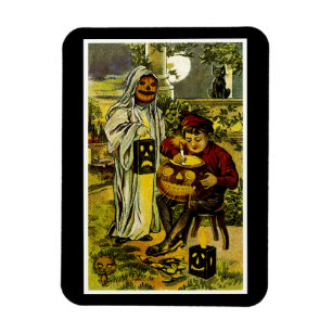 Halloween Ghost und Jack-o-Lantern Magnet