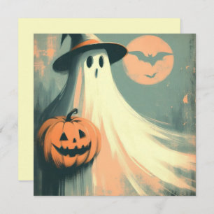 Halloween Ghost und Jack-o'lantern Spooky Karte
