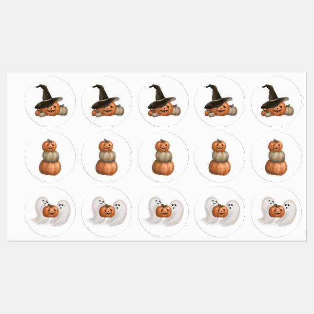 Halloween Ghost und Pumpkin Aufkleber Set (Blatt)