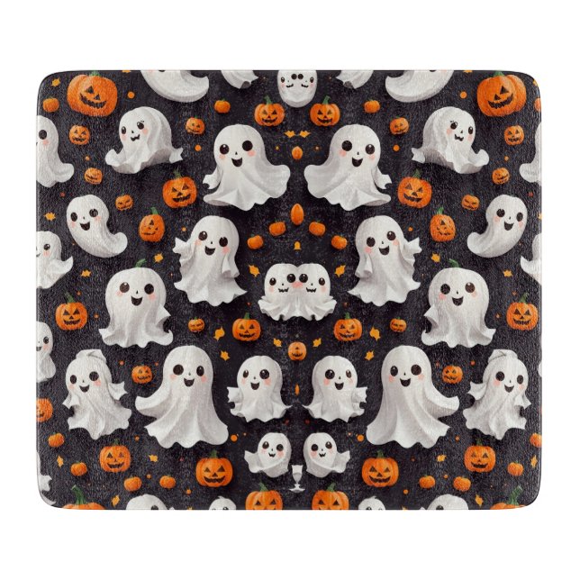 Halloween Ghost und Pumpkin Cutting Board Schneidebrett (Vorderseite)